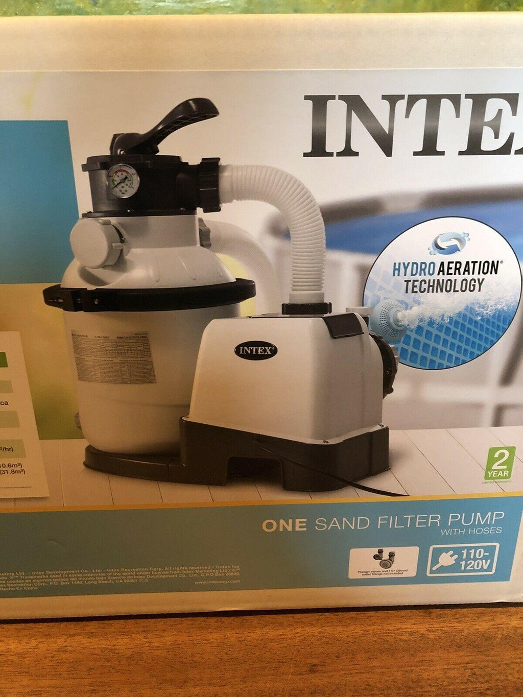 new intex 1200 gph sand filter pump for above ground pools with automatic timer!
