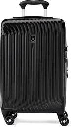 Maxlite Air Hardside Expandable Luggage, 8 Spinner Wheels, Lightweight Hard Shell Polycarbonate, Black, Carry-On 21-Inch