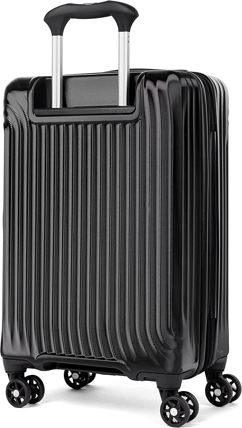 Maxlite Air Hardside Expandable Luggage, 8 Spinner Wheels, Lightweight Hard Shell Polycarbonate, Black, Carry-On 21-Inch