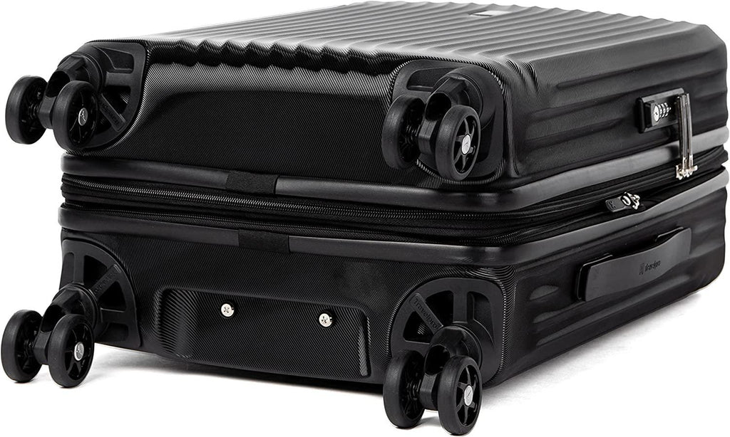 Maxlite Air Hardside Expandable Luggage, 8 Spinner Wheels, Lightweight Hard Shell Polycarbonate, Black, Carry-On 21-Inch