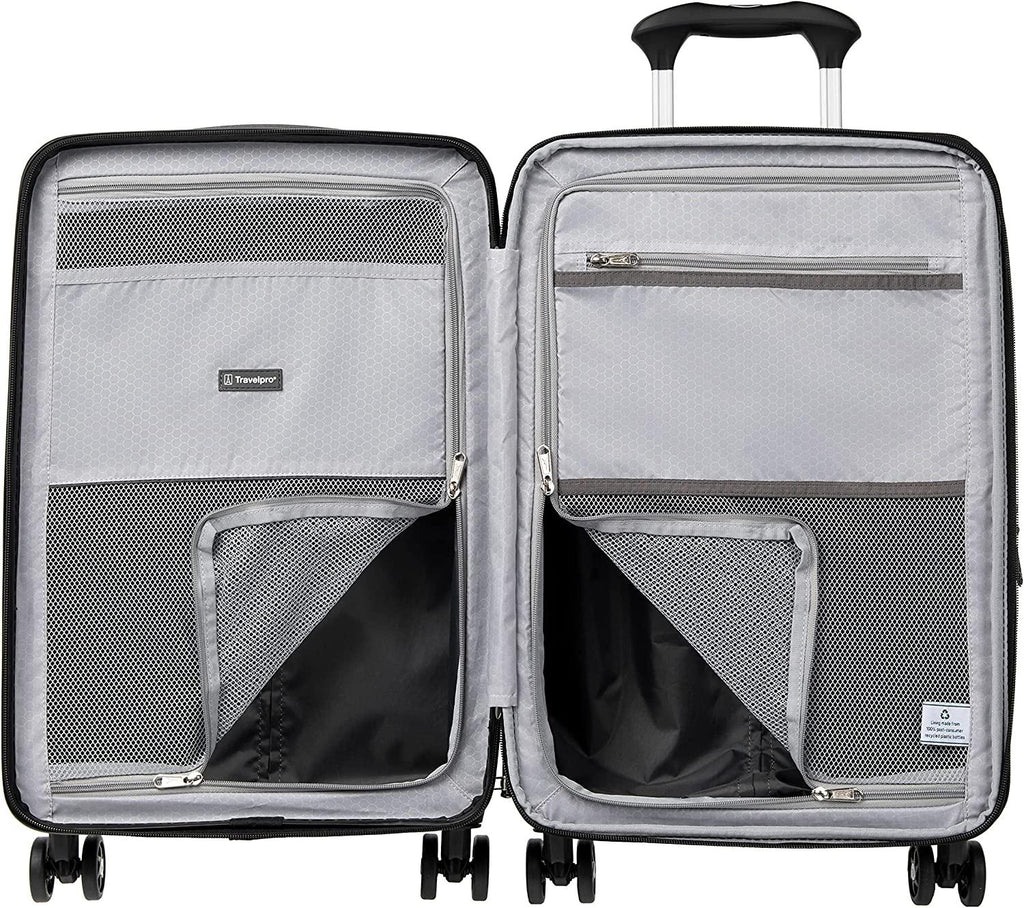 Maxlite Air Hardside Expandable Luggage, 8 Spinner Wheels, Lightweight Hard Shell Polycarbonate, Black, Carry-On 21-Inch