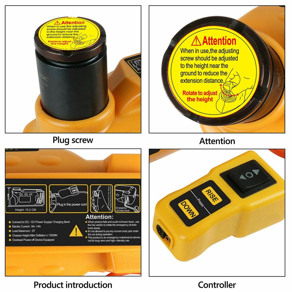 Car Electric Hydraulic Lifting Jacks Floor 6T 12V DC Auto Tire ChanRepair Kit
