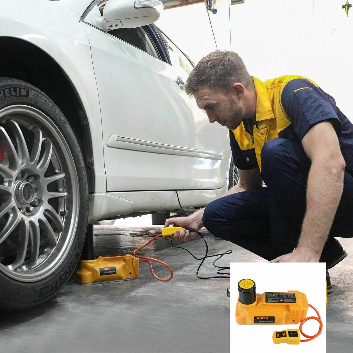 Car Electric Hydraulic Lifting Jacks Floor 6T 12V DC Auto Tire ChanRepair Kit