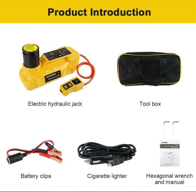 Car Electric Hydraulic Lifting Jacks Floor 6T 12V DC Auto Tire ChanRepair Kit