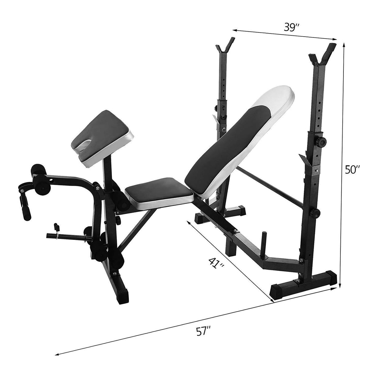 Sedroc Adjustable Weight Lifting Bench Press with Leg Extension and Curl All In One Home Gym