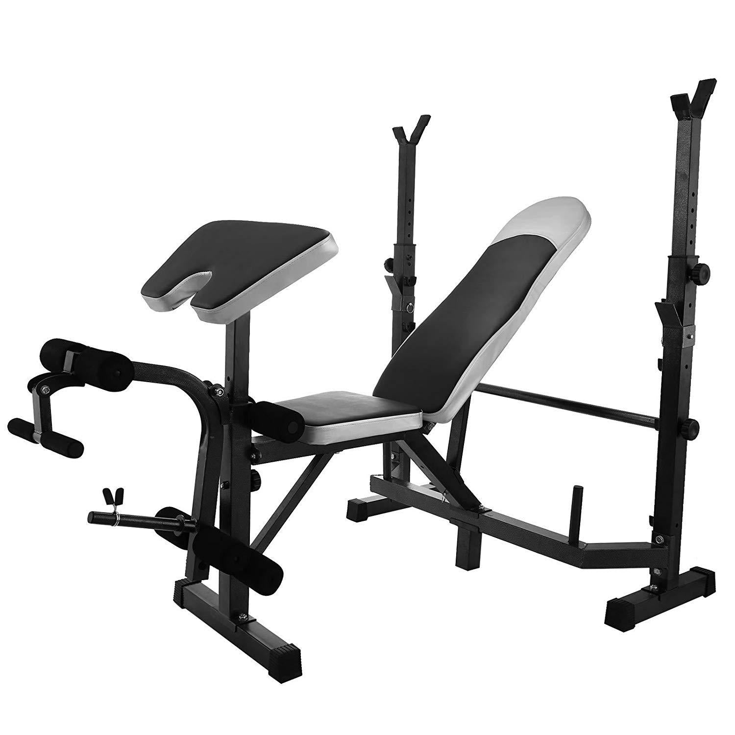 Sedroc Adjustable Weight Lifting Bench Press with Leg Extension and Curl All In One Home Gym