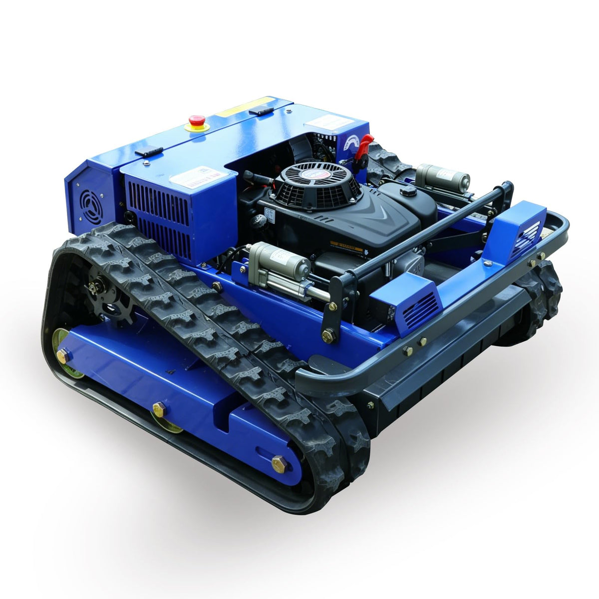 Remote Control Lawn Mower,Oil-Electric Hybrid Crawler Track Mower,3-15CM Cutting Height Professional Landscape and Estate Mower for Slope(45°) LarTurf Grass Cutting