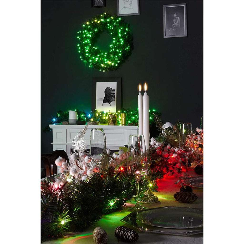 Twinkly Pre-Lit LED Multicolor Holiday Artificial Wreath Decor, (2 Pack)