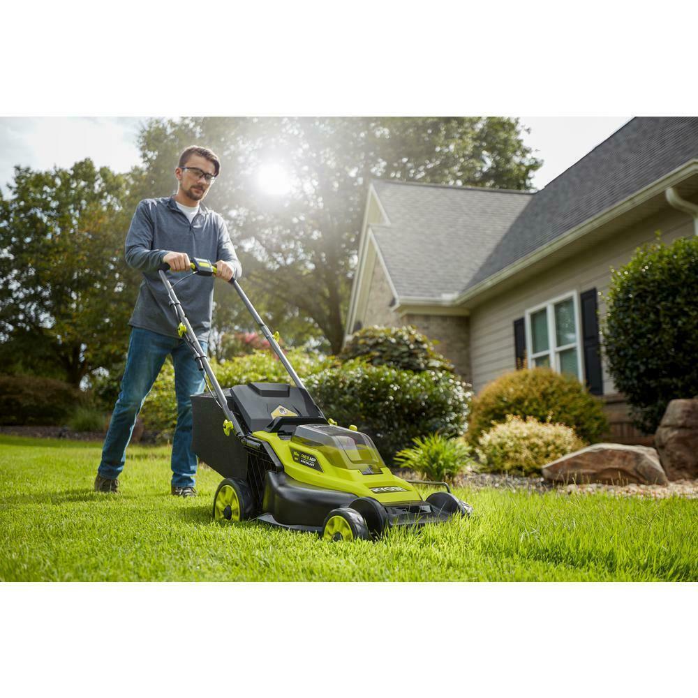 RYOBI Walk Behind Push Lawn Mower 18V Brushless 16 in Cordless Battery Manual