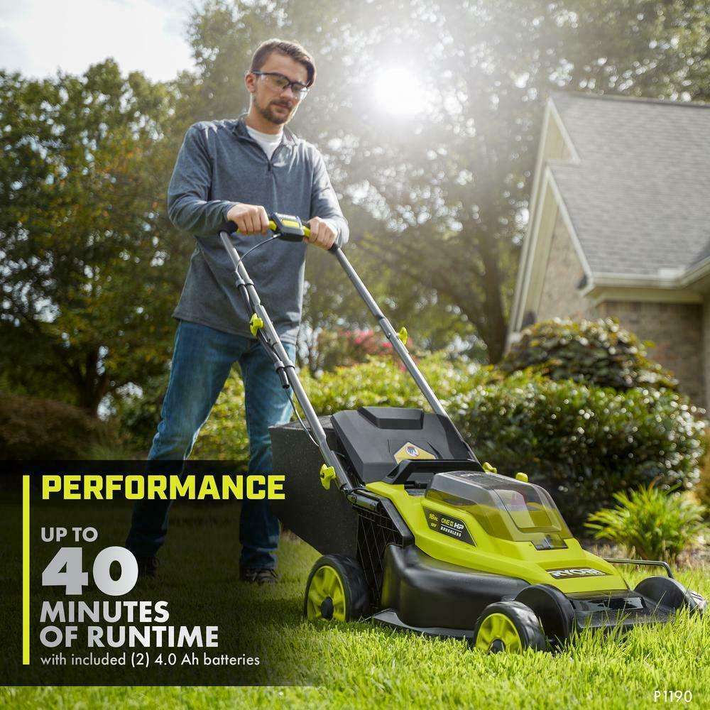RYOBI Walk Behind Push Lawn Mower 18V Brushless 16 in Cordless Battery Manual