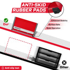 3-Drawer Rolling Red Tool Box, Heavy Duty Micro Roll Cab Steel Stackable Tool Chest with Lockable Drawers, LarCapacity Tool Cabinet for Garage, Workshop, Truck