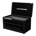 MINI STEEL TOOLBOX, 2 Drawers with magnetic locmechanism and Top Storage, PVC Liners, Black Trim. (1, BLACK)