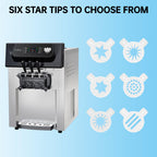 Commercial 2+1 Flavor Soft Serve Ice Cream Maker Machine, 7.4 Gal/Hour Countertop Ice Cream Machine with Self-Cleaning, LCD Display & Adjustable Hardness for Restaurants, Bubble Tea and Snack Shops, 2