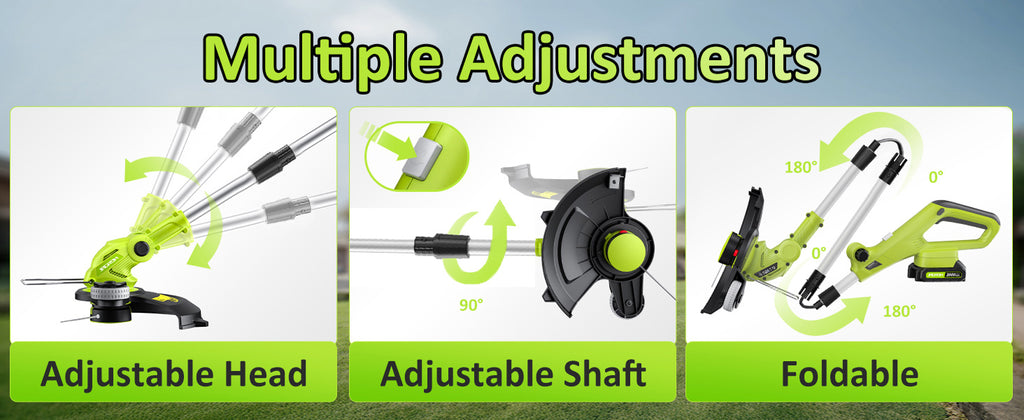 12" Cordless String Trimmer with 2 2.0Ah Battery and Charger, Electric Weed Wacker, Weed Eater Battery Powered, 20V Lawn Mower Lawn Edger, Auto Line Feed Grass Cutter Lightweight Garden Tools for Yard