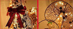 Lar4-Piece LED Lighted Hoilday Reindeer Family Christmas Decoration for Yard-Golden Reindeer 48",Sleigh 48"(L)*36"(H)&amp;Tree Tower71"