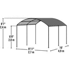 9 ft. W x 16 ft. D Monarc Stylish Arch Canopy with 1-2/8 in. Black Steel Frame and Waterproof Sandstone Cover