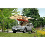 9 ft. W x 16 ft. D Monarc Stylish Arch Canopy with 1-2/8 in. Black Steel Frame and Waterproof Sandstone Cover