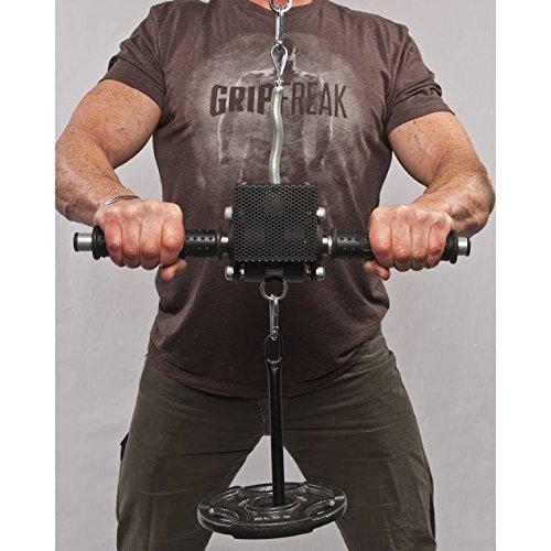 Grip Freak 'Slip Grips' Grip Strengthener w Power Rack Arm &amp; Weight Plate Loader