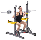 Multi-Function Barbell Rack Adjustable Squat Weight Bench Press Gym Family Fitness