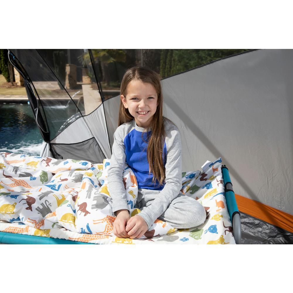 Children's Duvalay with Luxury Dinky Pattern Memory Foam Sping Bag and Duvet