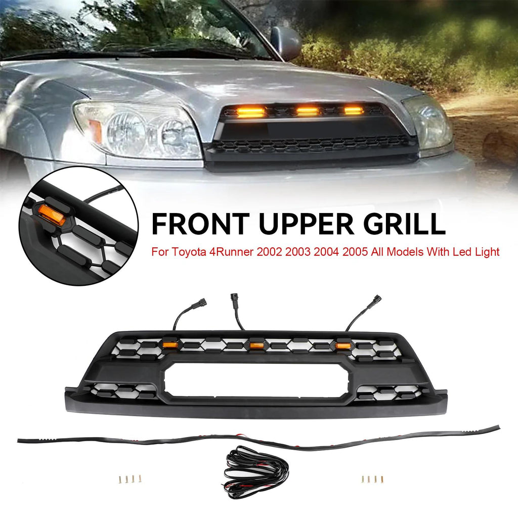 2002-2005 Toyota 4Runner All Models TRD PRO Style W/Led Light Front Bumper Grill Generic