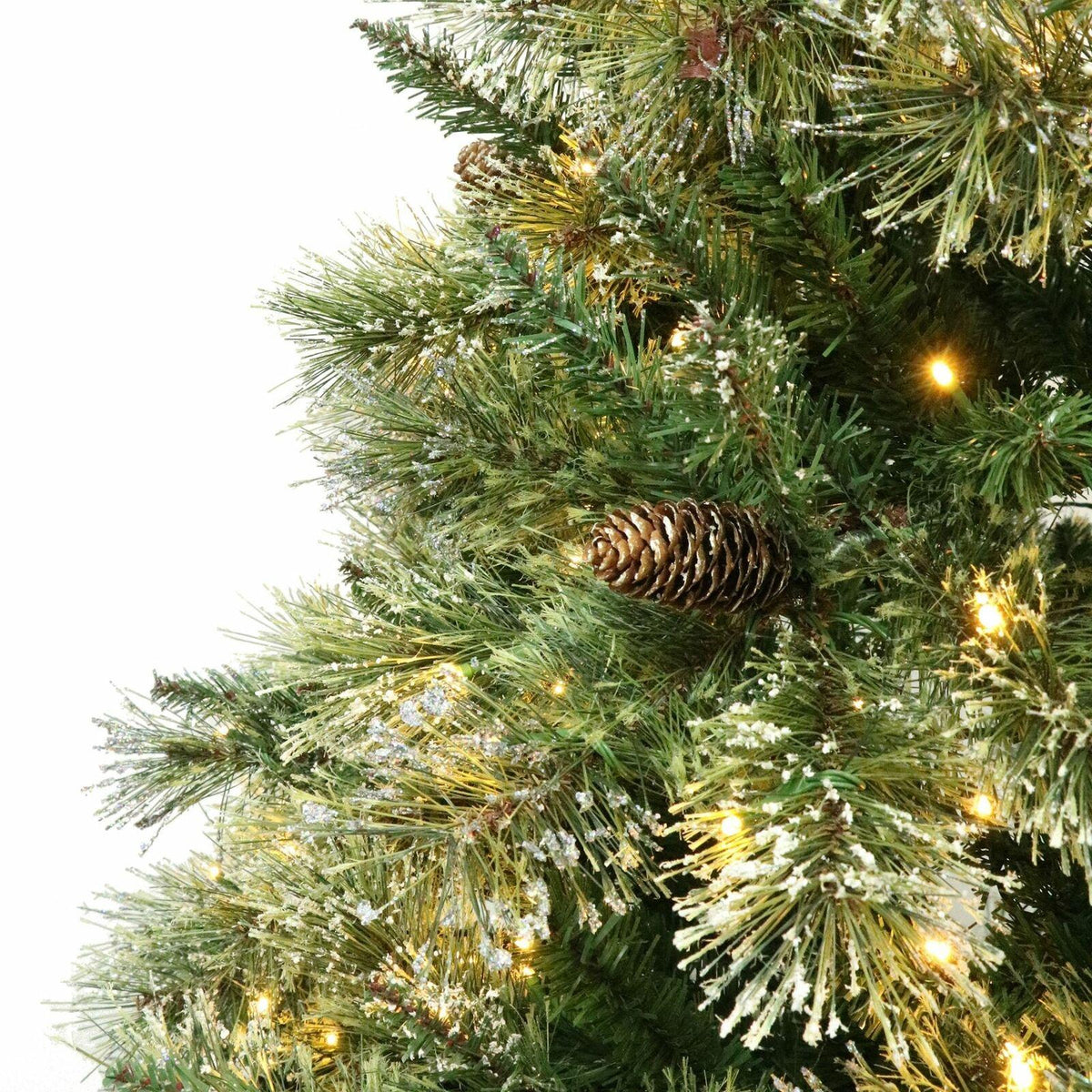 7.5-foot Cashmere Pine and Mixed Needles Pre-Lit Clear LED Hinged Artificial Chr
