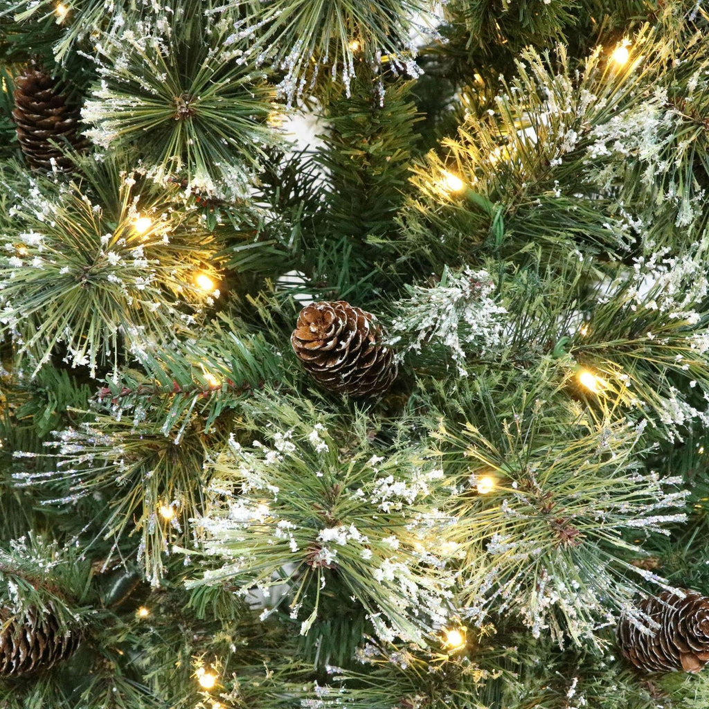 7.5-foot Cashmere Pine and Mixed Needles Pre-Lit Clear LED Hinged Artificial Chr