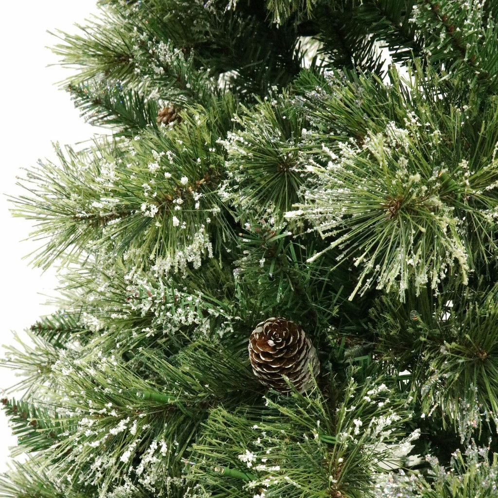 7.5-foot Cashmere Pine and Mixed Needles Pre-Lit Clear LED Hinged Artificial Chr