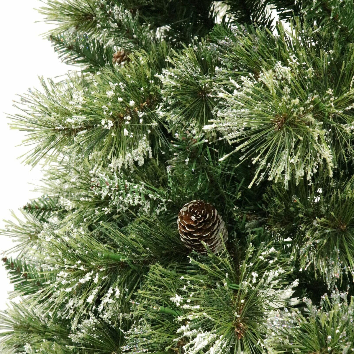 7.5-foot Cashmere Pine and Mixed Needles Pre-Lit Clear LED Hinged Artificial Chr