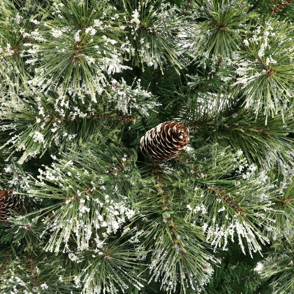 7.5-foot Cashmere Pine and Mixed Needles Pre-Lit Clear LED Hinged Artificial Chr