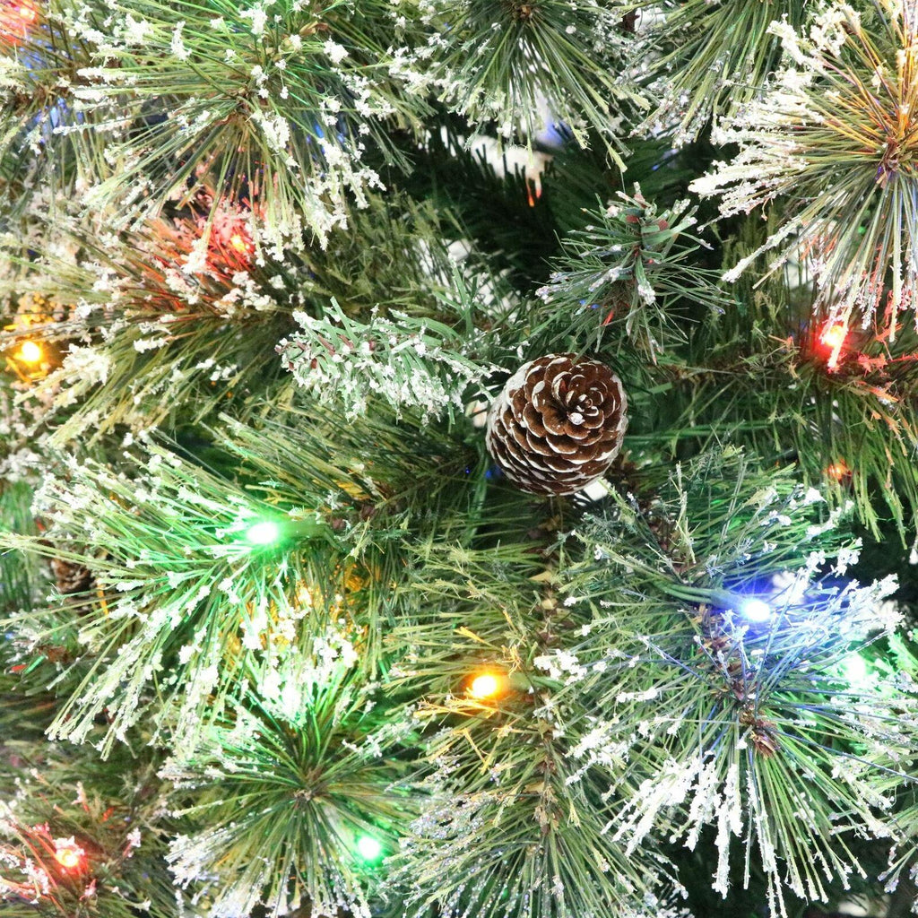 7.5-foot Cashmere Pine and Mixed Needles Pre-Lit Clear LED Hinged Artificial Chr
