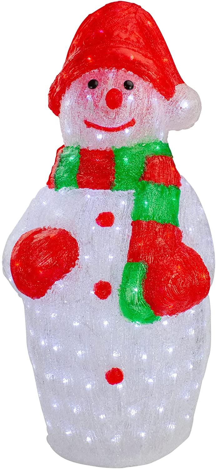 Northlight 34" Lighted Commercial Grade Acrylic Snowman Christmas Display Decoration