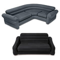 Inflatable Corner Couch Sectional + Queen Size Pull-Out Futon Sofa Bed