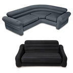 Inflatable Corner Couch Sectional + Queen Size Pull-Out Futon Sofa Bed