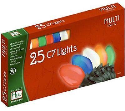 Holiday Wonderland 2524-88 25 Count C7 Multi Ceramic Christmas Light Set - Quantity of 6