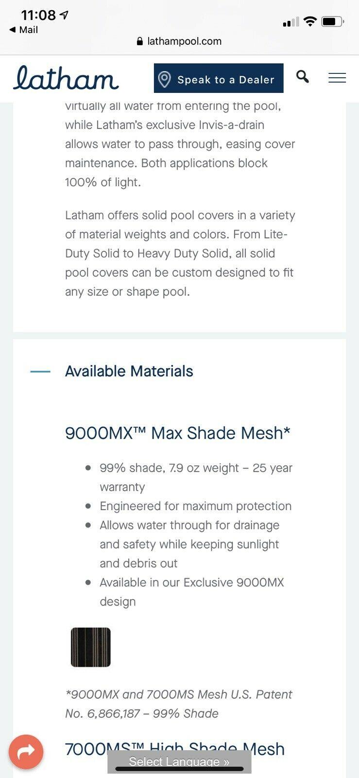latham coverstar winter  pool cover 20x44 mesh