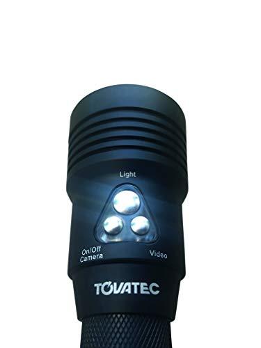 Tovatec MERA1080 1000 Lumen Divelight with Integrated 1080P HD Underwater Camera, Black, Compact