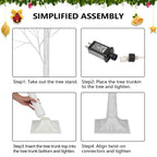 4FT 5FT 6FT Birch Tree with LED Lights, 3PCS Lights Christmas Tree, Indoor Outdoor Birch Tree Lights, LED Christmas Lights for Home Wedding Festival Party Christmas Decoration, Warm White, R3414