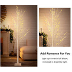 4FT 5FT 6FT Birch Tree with LED Lights, 3PCS Lights Christmas Tree, Indoor Outdoor Birch Tree Lights, LED Christmas Lights for Home Wedding Festival Party Christmas Decoration, Warm White, R3414
