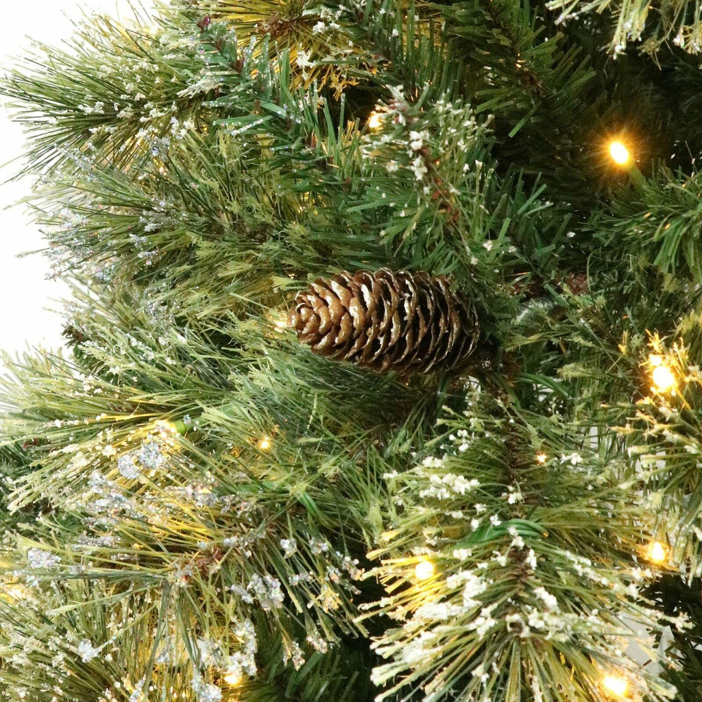 7-foot Cashmere Pine and Mixed Needles Pre-Lit Clear LED Hinged Artificial Chris