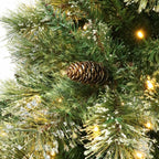 7-foot Cashmere Pine and Mixed Needles Pre-Lit Clear LED Hinged Artificial Chris