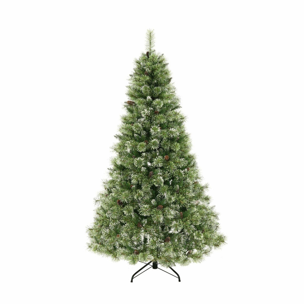 7-foot Cashmere Pine and Mixed Needles Pre-Lit Clear LED Hinged Artificial Chris
