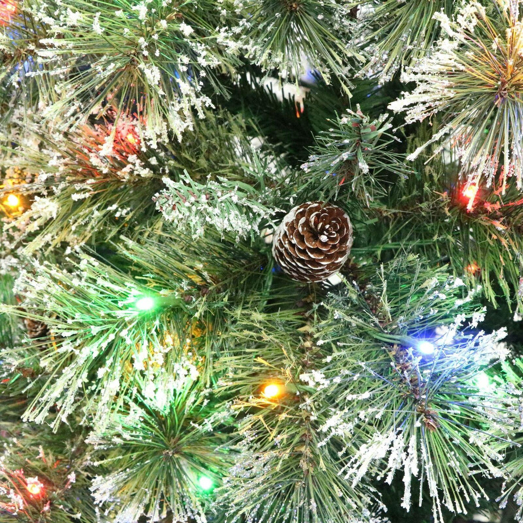 7-foot Cashmere Pine and Mixed Needles Pre-Lit Clear LED Hinged Artificial Chris