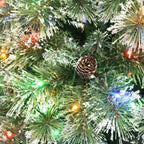 7-foot Cashmere Pine and Mixed Needles Pre-Lit Clear LED Hinged Artificial Chris
