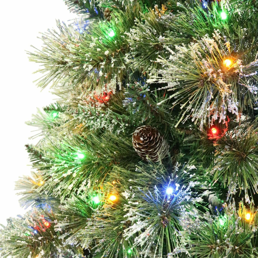 7-foot Cashmere Pine and Mixed Needles Pre-Lit Clear LED Hinged Artificial Chris