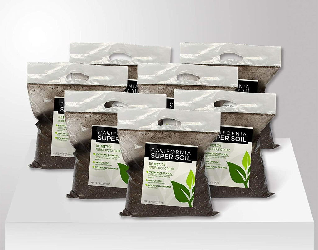 california hot soil premium 100% organic super soil kit, 18+ nutrient blend - living soil technology - potting and garden soil for indoor grow kit - includes (7x) 6 lbs bag of calihotsoil