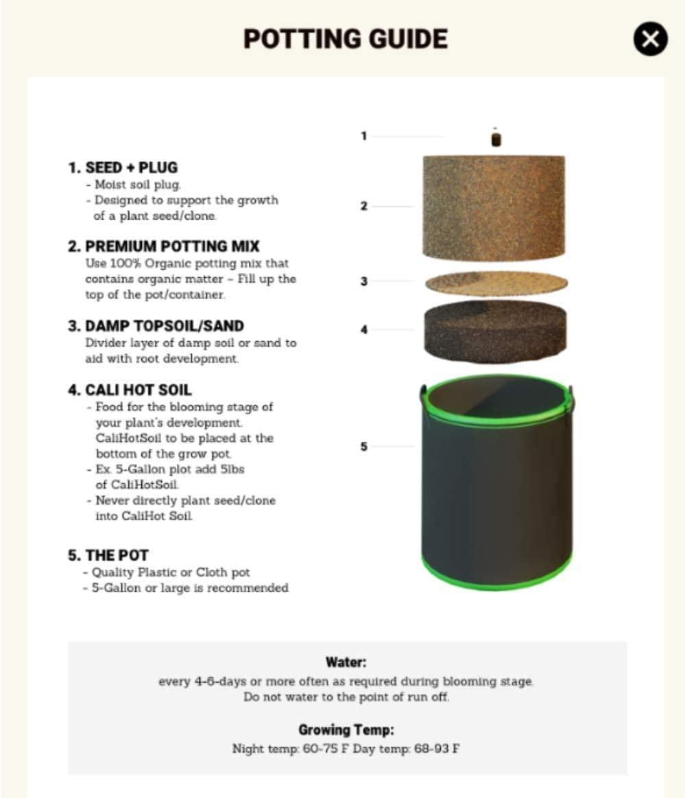 california hot soil premium 100% organic super soil kit, 18+ nutrient blend - living soil technology - potting and garden soil for indoor grow kit - includes (7x) 6 lbs bag of calihotsoil