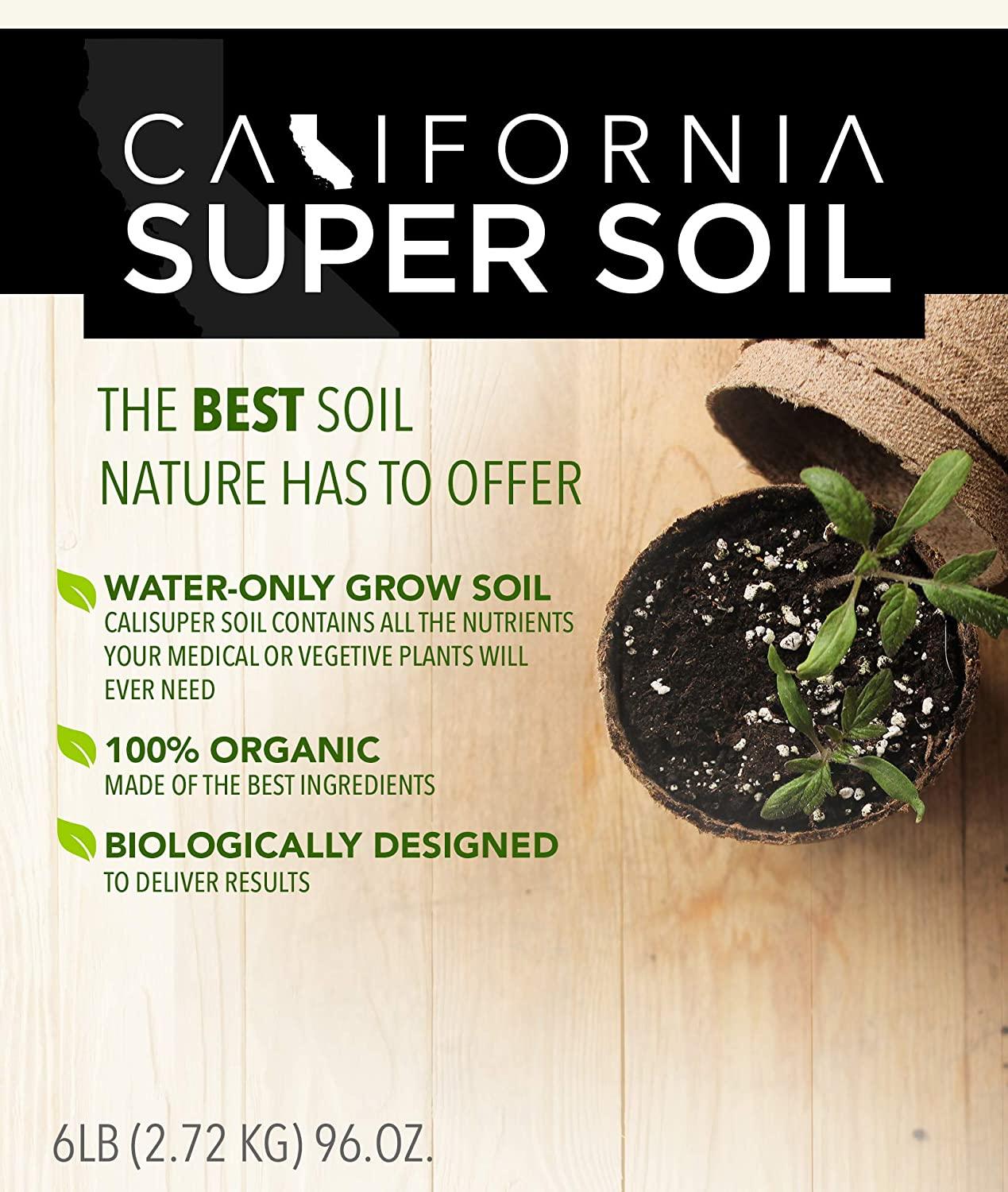 california hot soil premium 100% organic super soil kit, 18+ nutrient blend - living soil technology - potting and garden soil for indoor grow kit - includes (7x) 6 lbs bag of calihotsoil