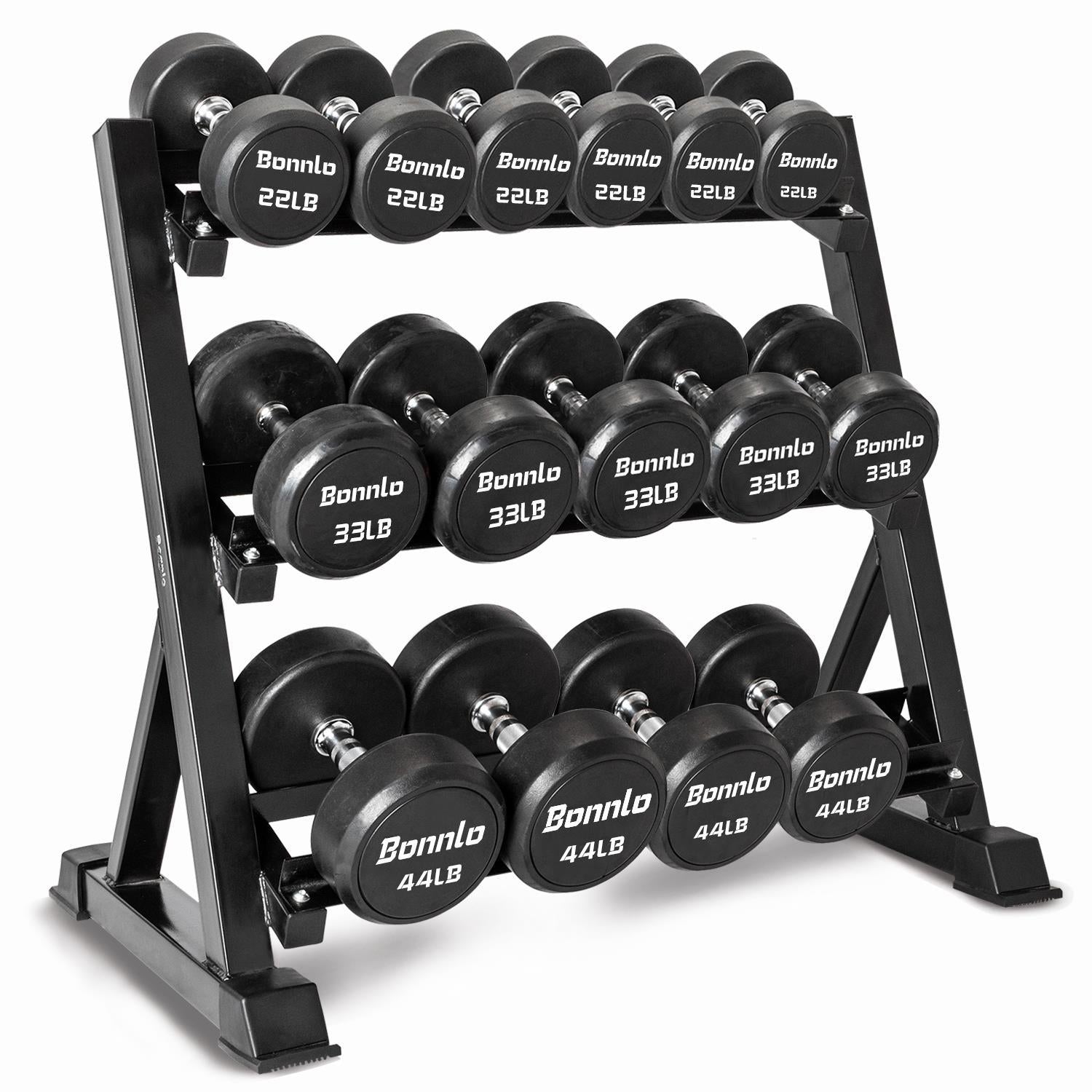 Winado 3 Tier Metal Steel Home Workout Gym Dumbbell Weight Rack StoraStand