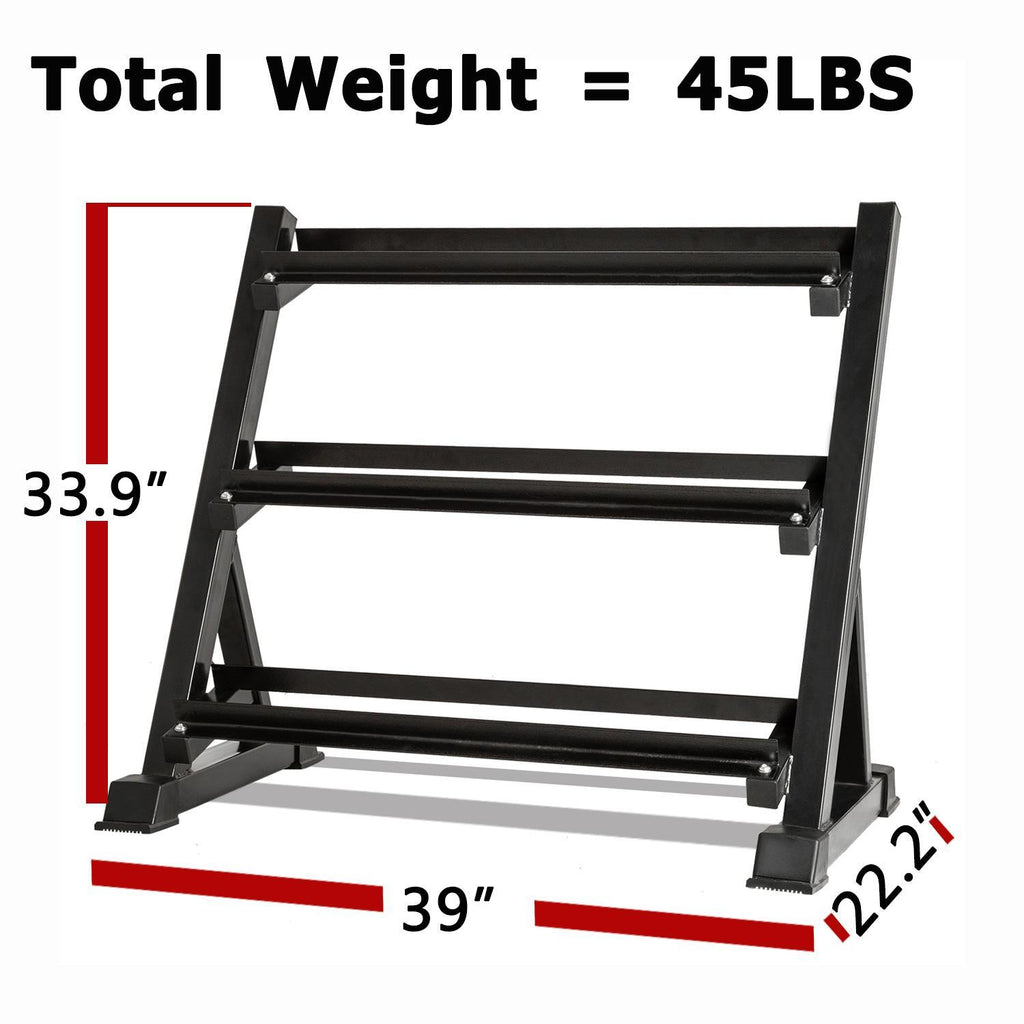 GoDecor 3 Tier Dumbbell Rack, Weights StoraRack Stand